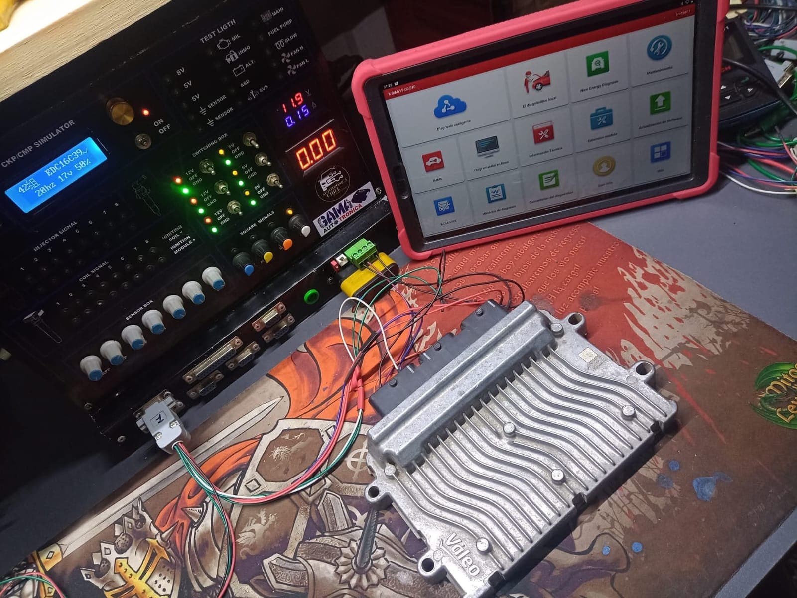 Equipos de programación automotriz en uso